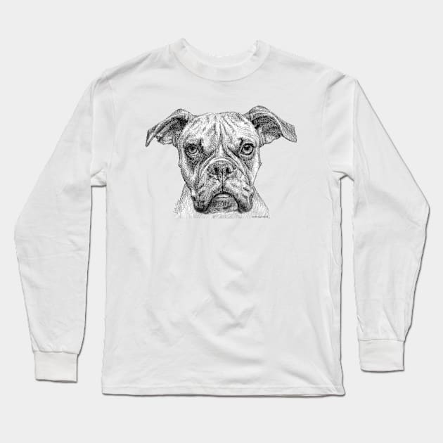 Boxer puppy dog Long Sleeve T-Shirt by dizzycat-biz